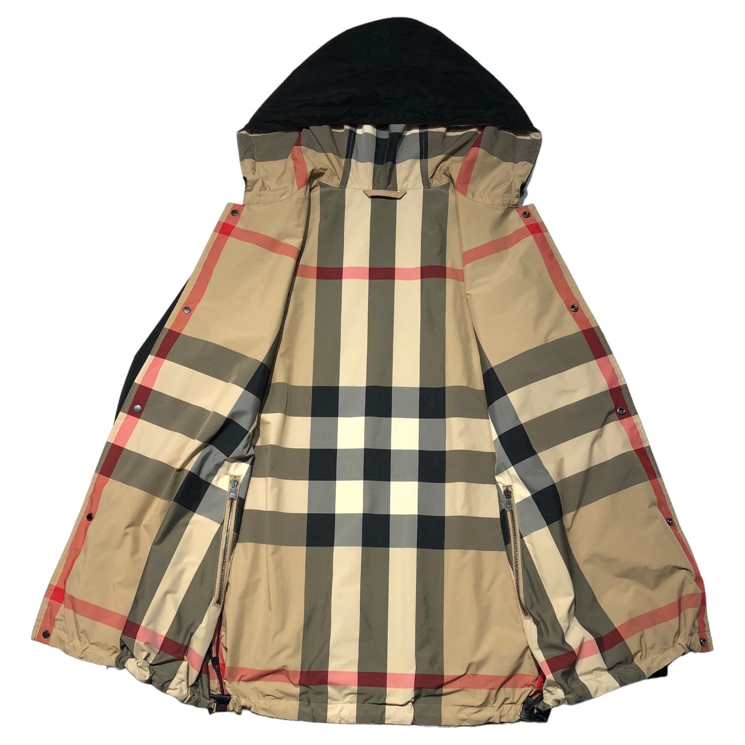 BURBERRY(バーバリー) Burberry Reversible Check Hooded Jacket チェックフーデッドジャケット バーバリーチェック 8043403/71E L ベージュ×ブラック