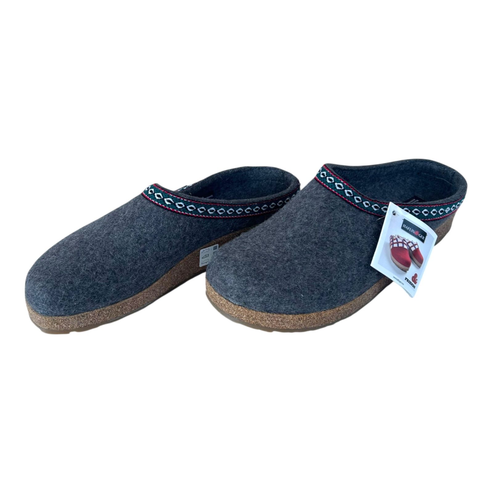 Z1531 HAFLINGER ハフリンガー ルームシューズ ウールスリッパ グレー レディース 40サイズ