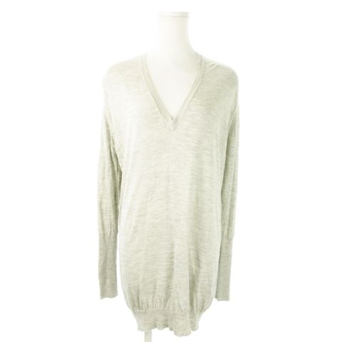 JOHN SMEDLEY - ジョンスメドレー チュニック ニット Vネック 長袖 シルク混 M グレー ジョンスメドレー JOHN SMEDLEY チュニック ニット セーター V