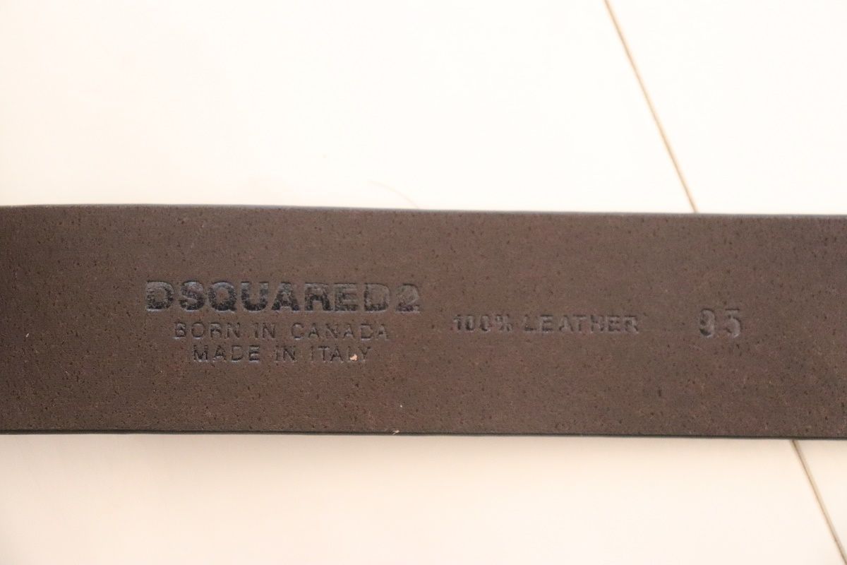 DSQUARED2 ディースクエアード2 新品メンズレザーベルト 95 伊製