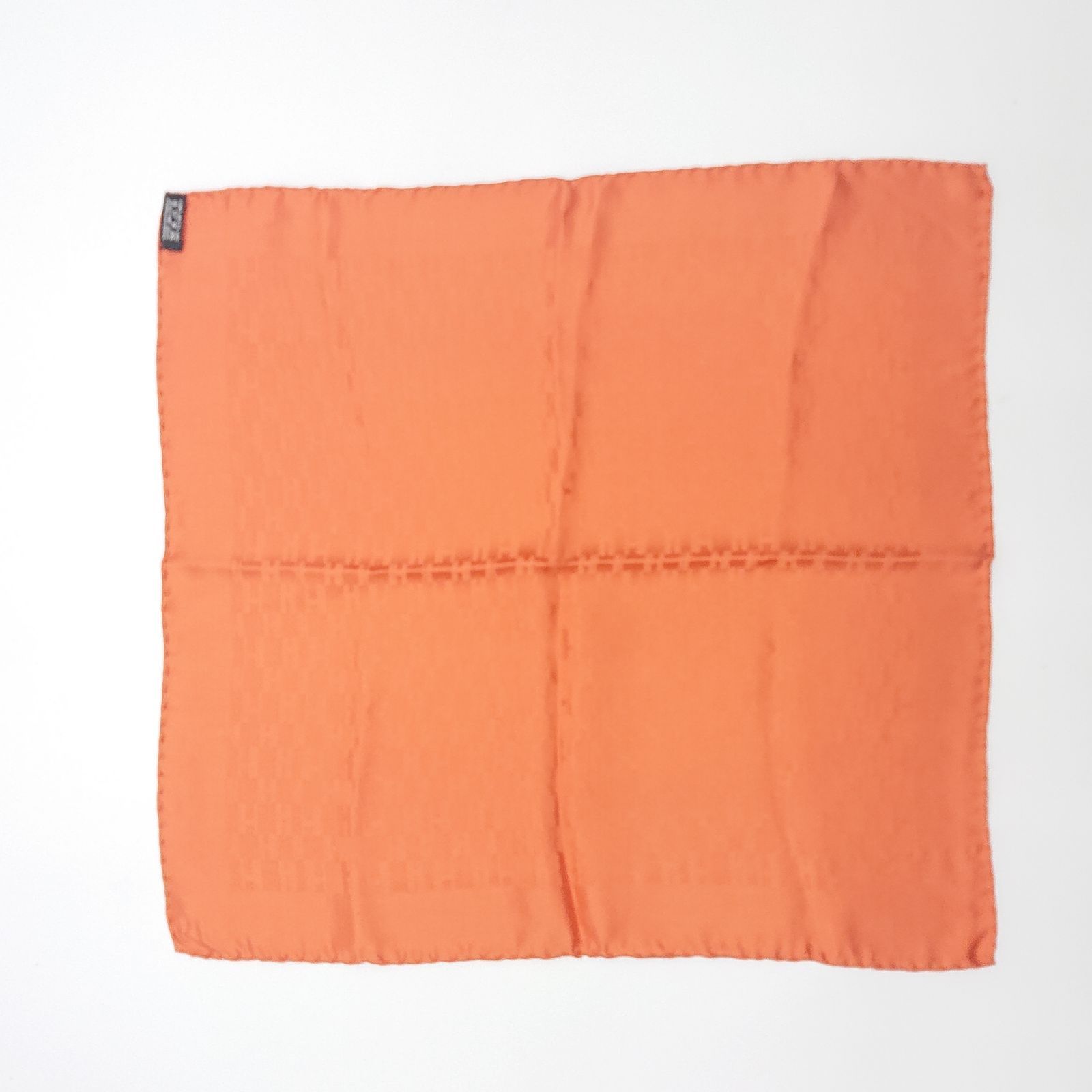 極美品】エルメス プチカレ シルク オレンジ ミニスカーフ ポケット