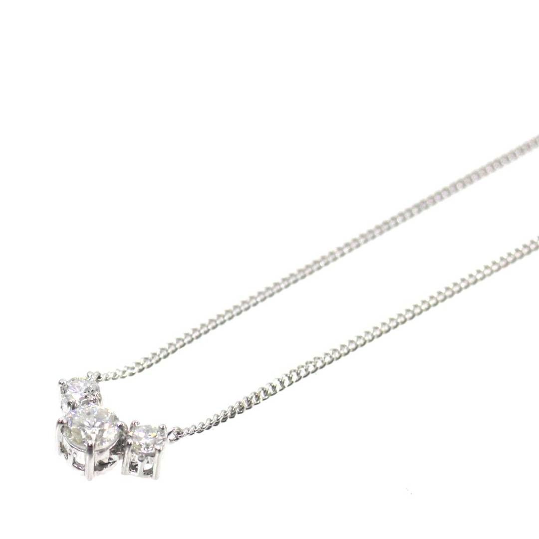 Pt900 ペンダントトップ ダイヤ3石 1.01ct刻印 / Pt850 喜平ネックレス