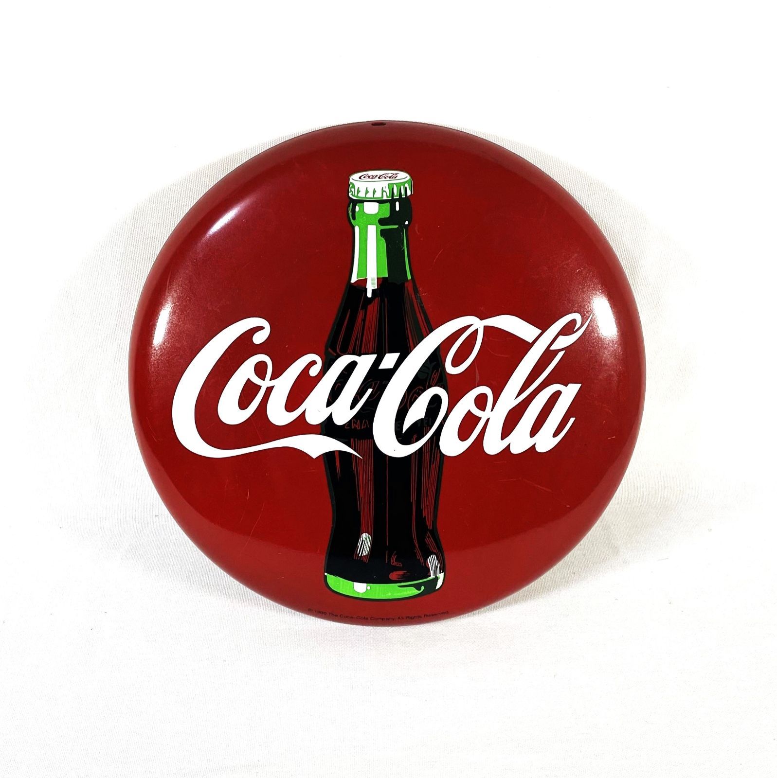 90s Coca Cola Round Tin Sign コカコーラ ブリキ看板 90年代