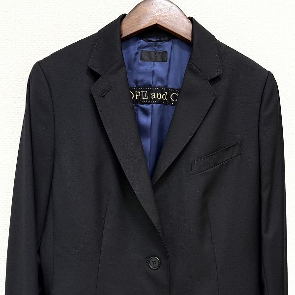 anc ポールスミス PaulSmith BLACK パンツスーツ 42 黒 青 セットアップ ステッチ ボタン 大きいサイズ レディース 969882 NICORILABO_COM