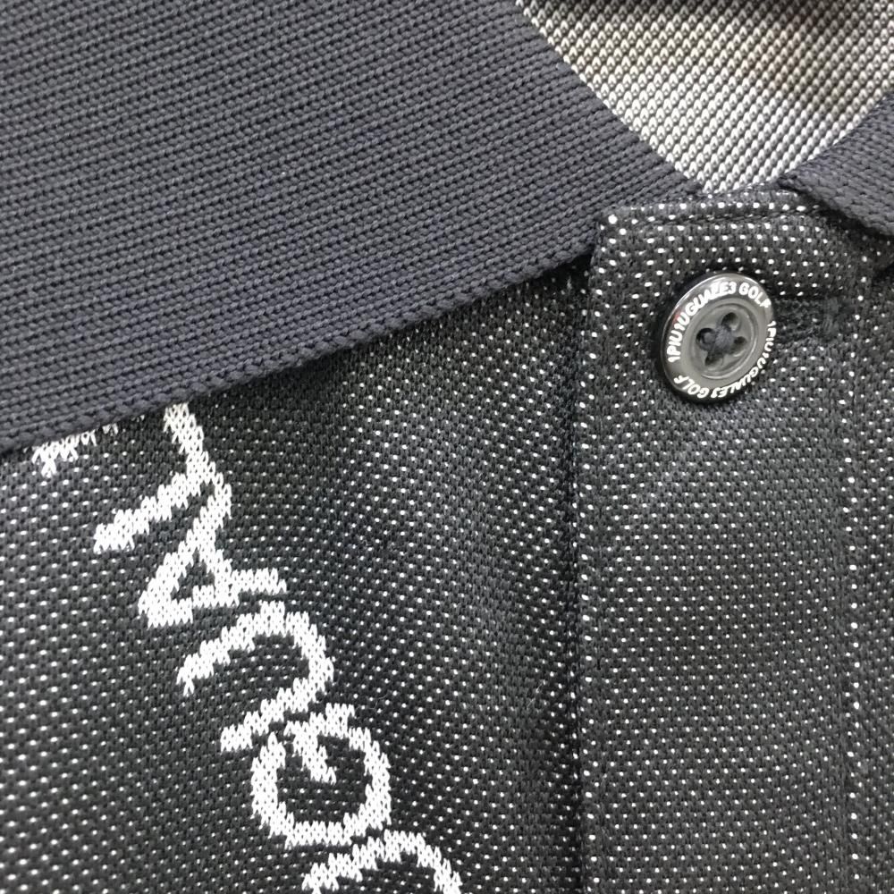 超美品】ウノピゥウノウグァーレトレゴルフ 半袖ポロシャツ 黒×白 ロゴ