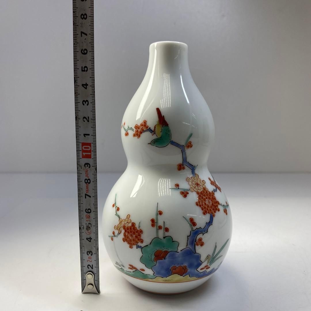 酒井田柿右衛門 綿梅鶯文 花生 共箱 高さ17.5㎝ タルオ 東な6-0803④ TALLINNNEXPO_COM