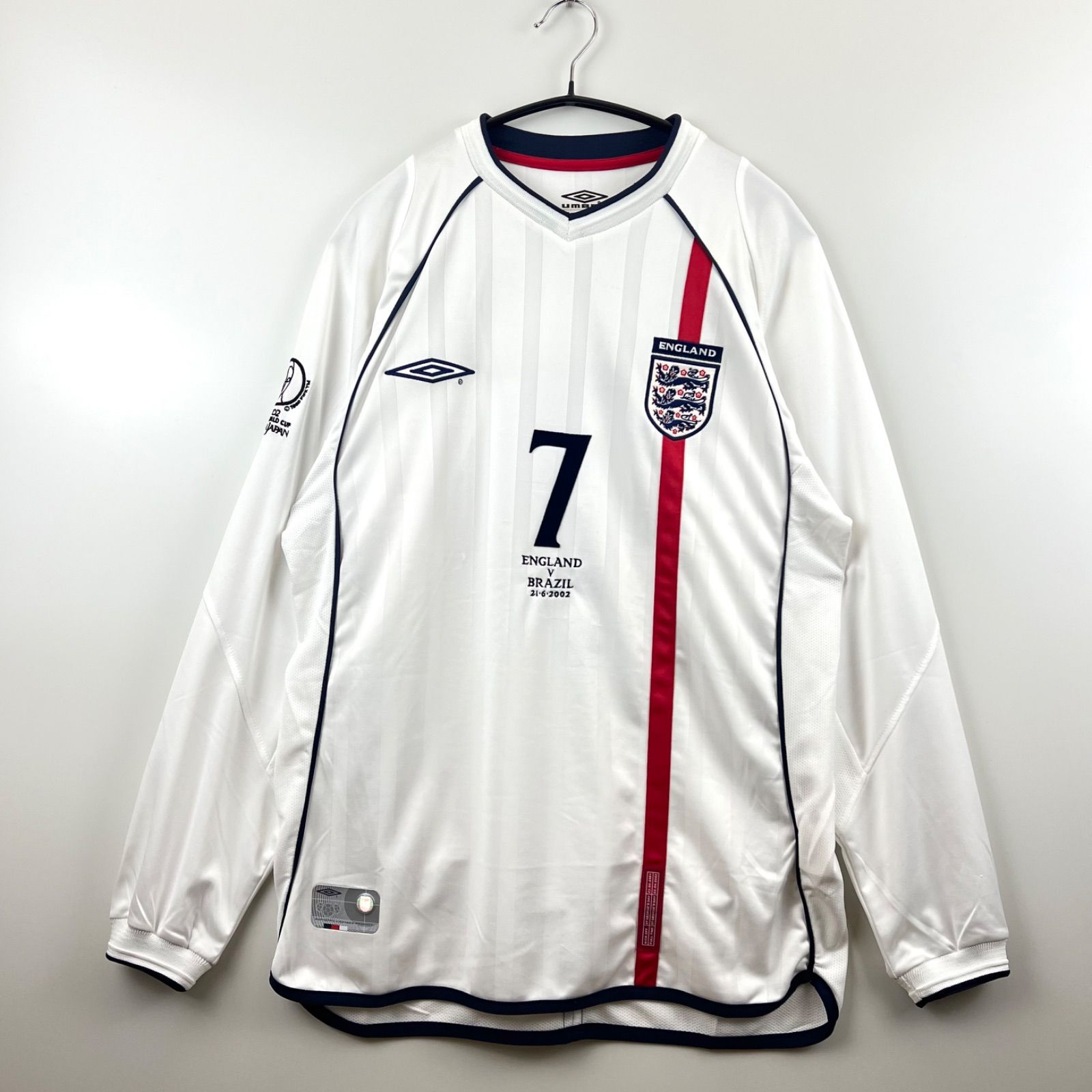 UMBRO ENGLAND BECKHAM M 2002 GAME SHIRT 日韓W杯 マッチ刺繍