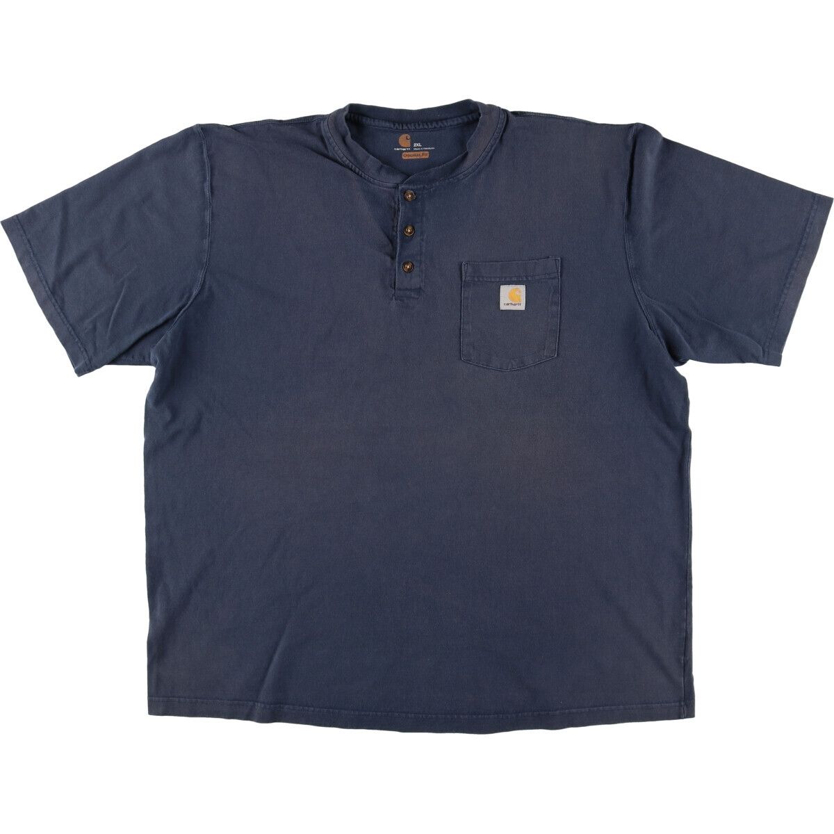 古着 カーハート Carhartt ORIGINAL FIT ヘンリーネック 半袖 ワンポイントロゴポケットTシャツ メンズXXL/eaa431060
