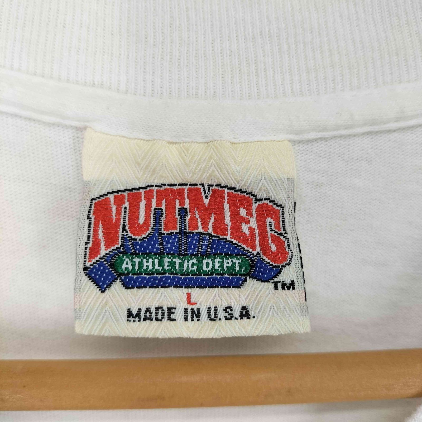 ナツメグ NUTMEG 80-90s USA製 袖 裾シングル スポーツチーム