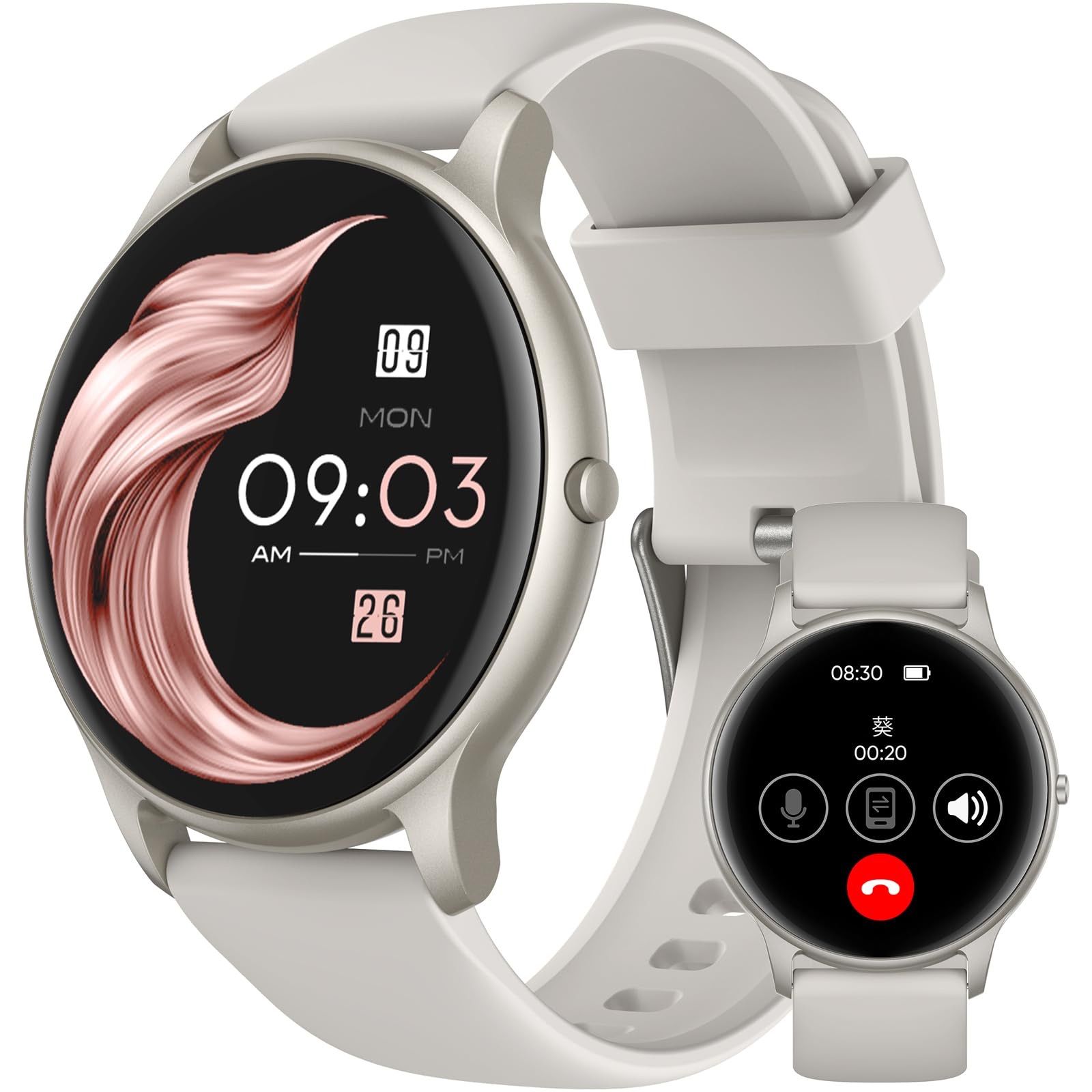 AGPTEK 日本正規品 スマートウォッチ 通話機能付き 丸型 iPhone対応 アンドロイド対応 ウォッチsmart watch 1.32インチ大画面  33ｍｍ 360*360ピクセル 心拍数 睡眠 腕時計 万歩計 LINE通知 防水 ms9-88 - メルカリ