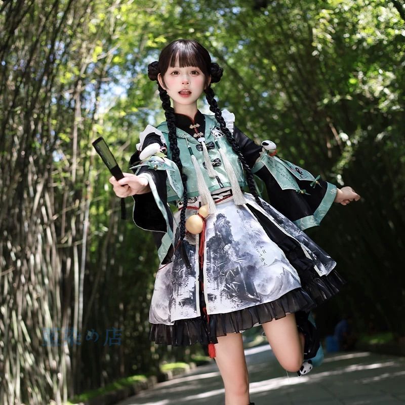 幻想×和風ロリータ 竹林妖精スタイルの魅惑ワンピース｜病みかわいい＆ゴスロリデザイン｜サブカル服セット