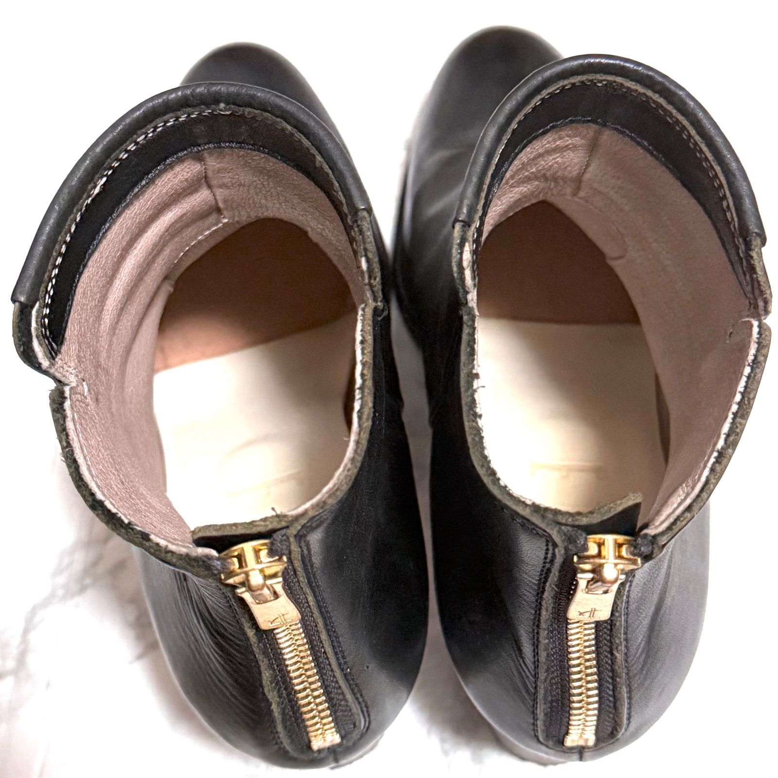 EARLE Back zip short boots バックジップショートブーツ リアルレザー