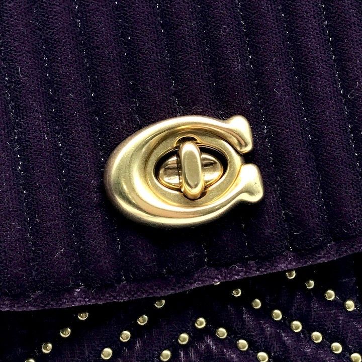 美品 COACH コーチ パーカー18 ベロア チェーン ショルダー バッグ  