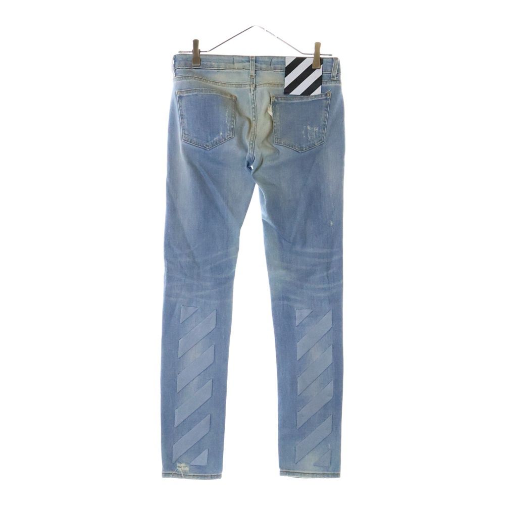 OFF-WHITE (オフホワイト) Slim Split Jeans バックバイアス刺繍