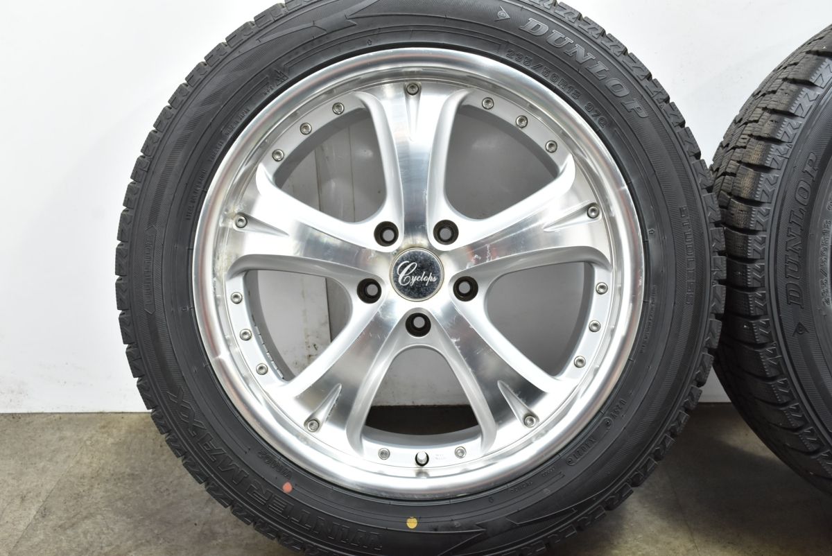 バリ溝 VOLTEC Cyclops 18in 7.5JJ 38 PCD114.3 ダンロップ ウインターマックス WM02 235 50R18 アルファード ヴェルファイア TRITUETUBI_COM