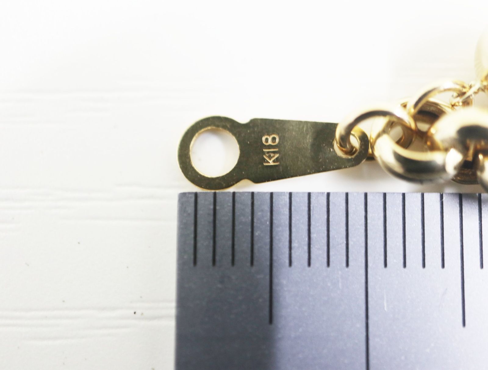 K18 デザイン ブレスレット チャーム付き 18.0g 18金 イエローゴールド  