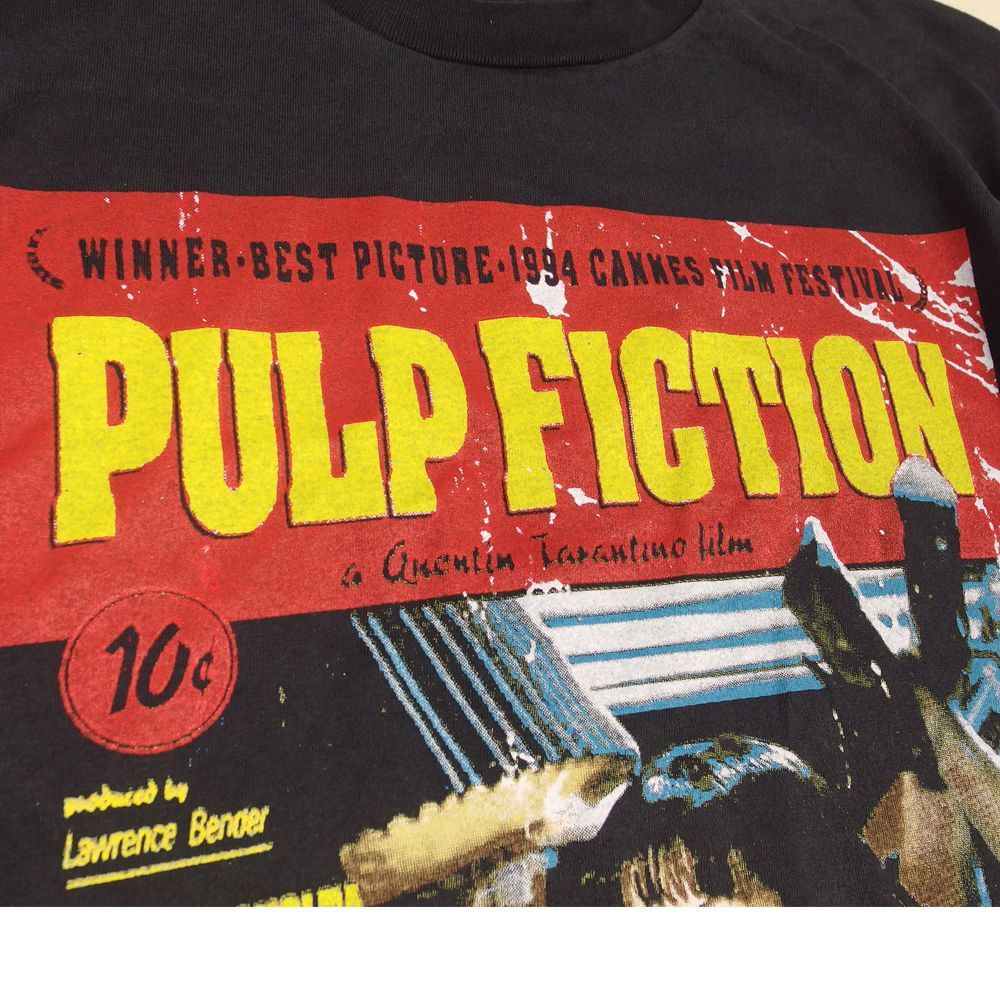 193 PULP FICTION パルプフィクション 長袖 ロンT 1994年 ムービー Tシャツ アメリカ製 ブラック Lサイズ 美品 メンズ  レディース Hanes クエンティン タランティーノ 名作映画 ジョン トラボルタ フォトプリント レア 稀少 - メルカリ