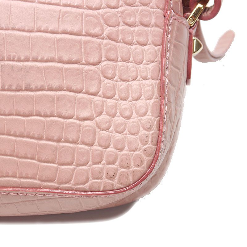 ジミーチュウ JIMMY CHOO ロゴ クロコ型押し ショルダー バッグ