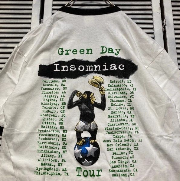 GREEN DAY insomniac ツアーバンドTシャツ　タグ千切れ　M？ GREEN DAY (グリーンデイ) Insomniac TOUR Tシャツ | MAD