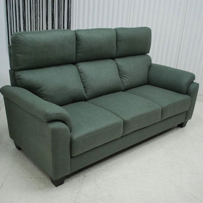 アウトレット 現品限り 一部送料無料 大 アウトレット 展示品 ３人掛け ソファー ハイバッグ グリーン ファブリック 北欧調モダン 240327-マイロン3p