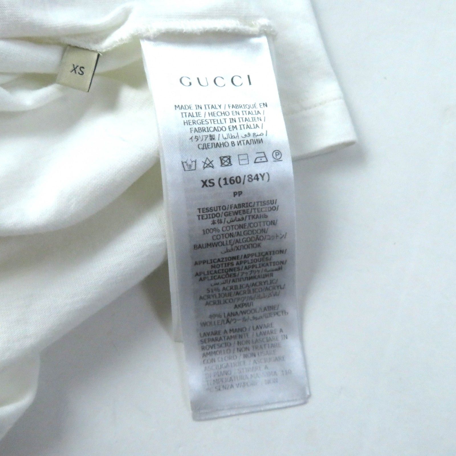 GUCCI - 極美品★GUCCI グッチ 23SS 717422 XJFNE コットン100％ テディベアパッチ付 クルーネック 半袖Ｔシャツ ホワイト XS イタリア製 正規品 レディース 極美品☆GUCCI グッチ 23SS 717422 XJFNE コットン100