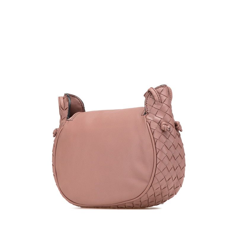 Bottega Veneta ピンク レザー ハンドバッグ BOTTEGA VENETA 編み込みレザーハンドバッグ