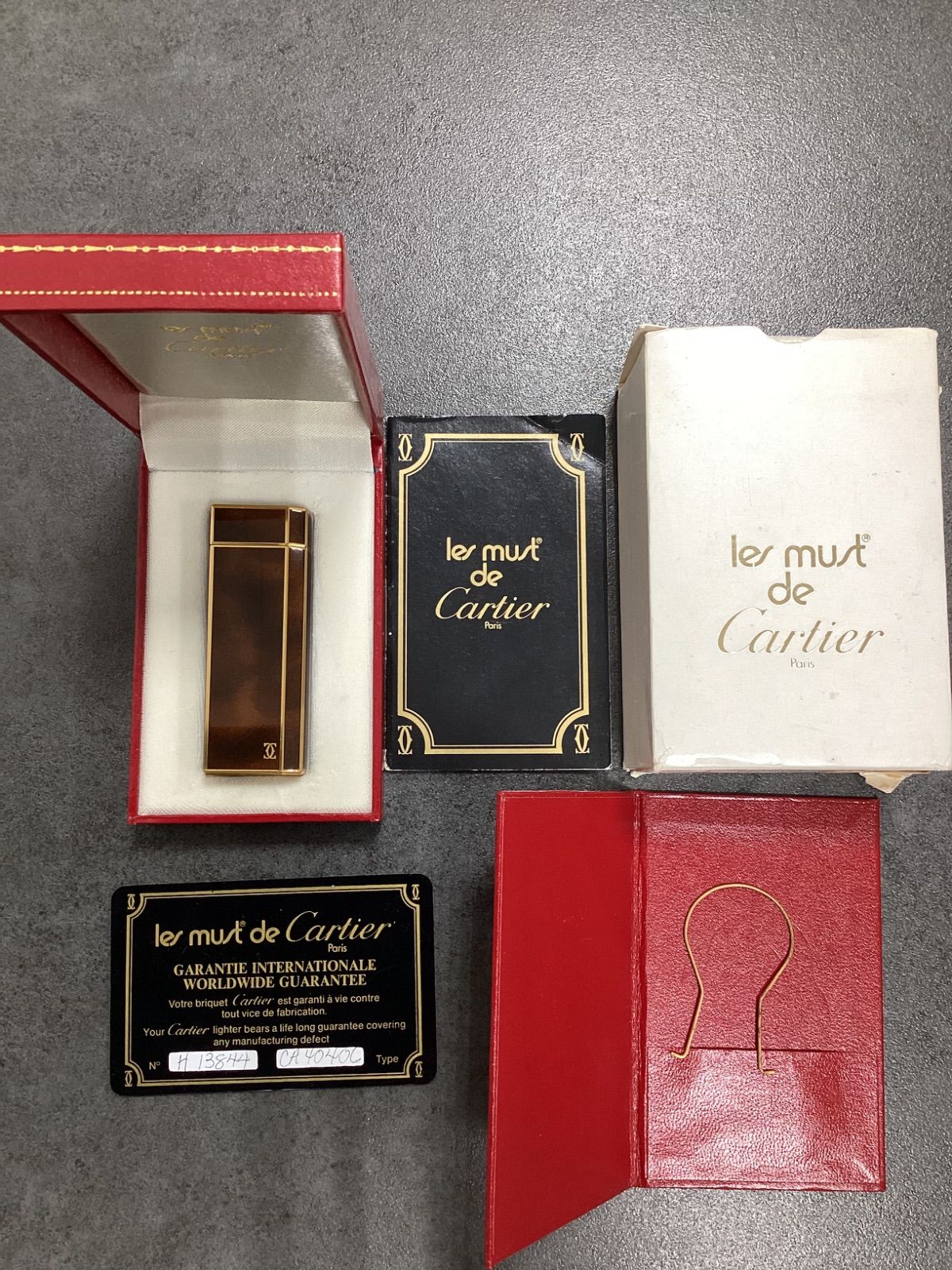 カルティエ|Cartier ペンタゴン ブラウン マーブル ガスライター