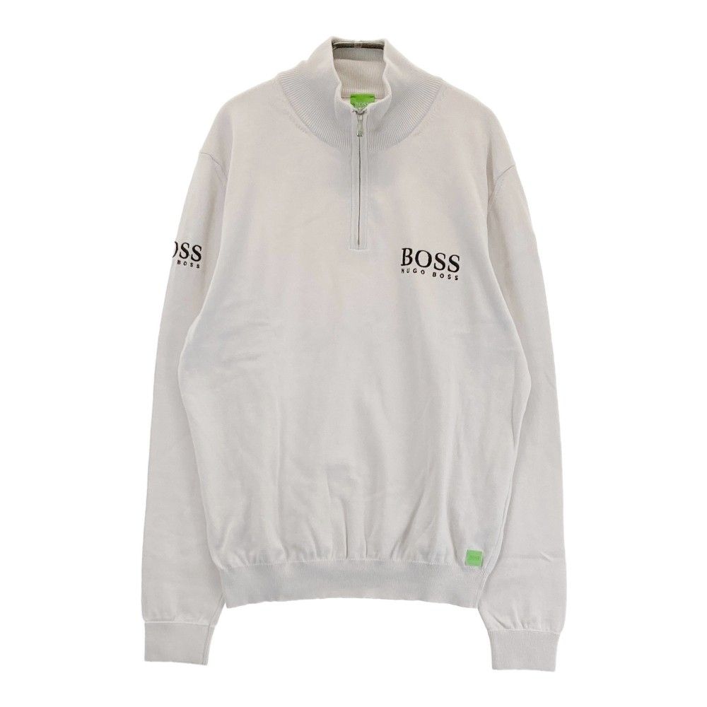 サイズ：L HUGO BOSS GREEN　ヒューゴ ボス グリーン  ハーフジップ ニットセーター  グレー系 [240101384313] ゴルフウェア メンズ ストスト
