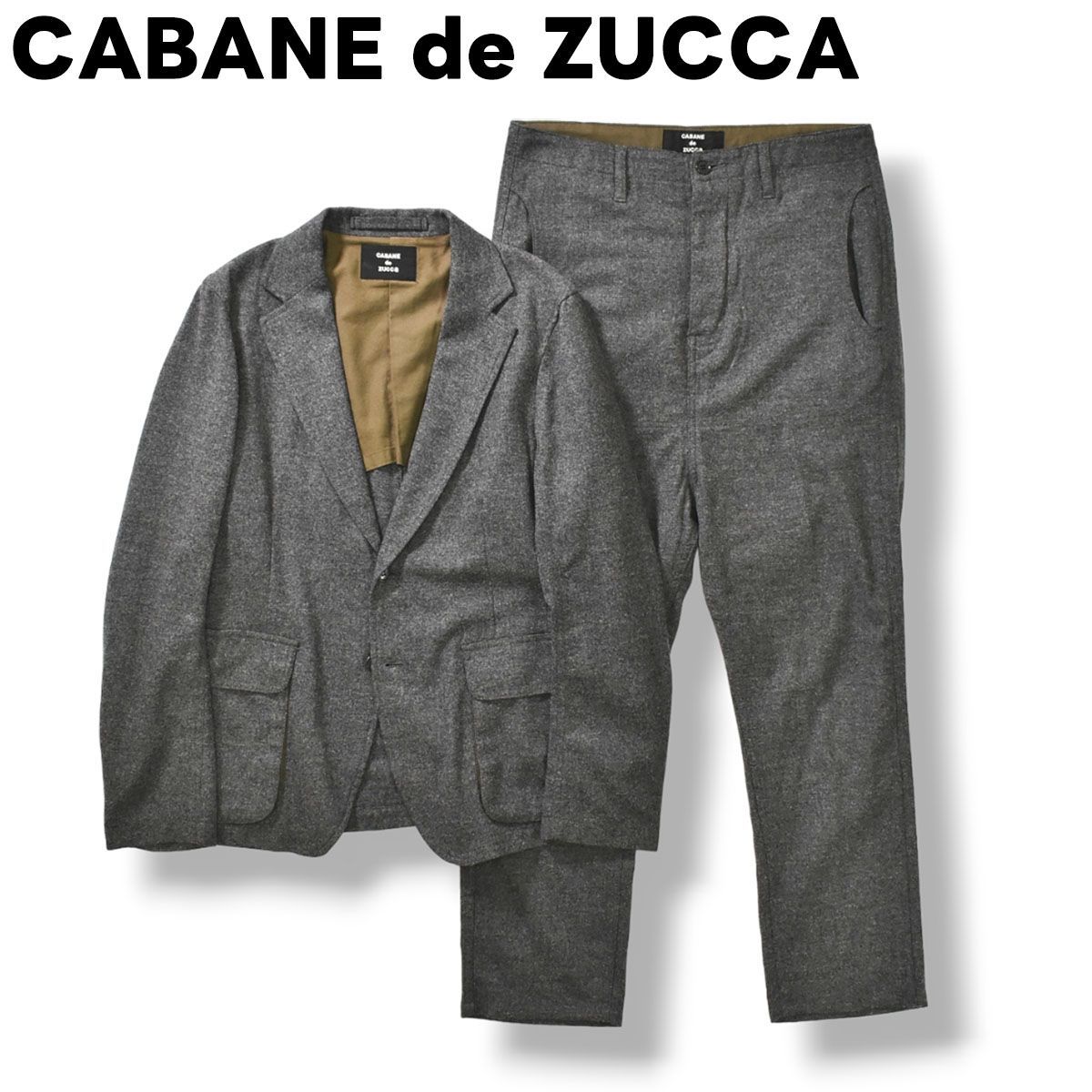 上質】 カバンド ズッカ CABANE de ZUCCA カシミヤ ウール 2B セットアップ スーツ L グレー メンズ - メルカリ