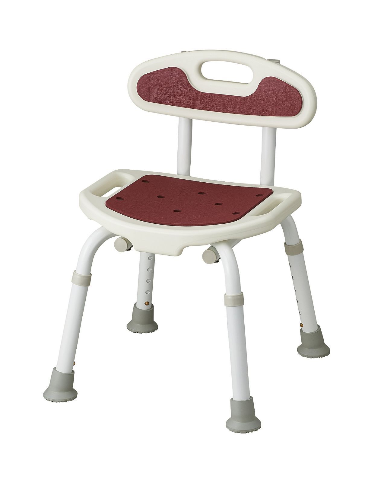 数量 背もたれ付き ボルドー 高さ調節６段階 福浴軽量コンパクトシャワーチェアー サテライト 選べる４色 お風呂椅子