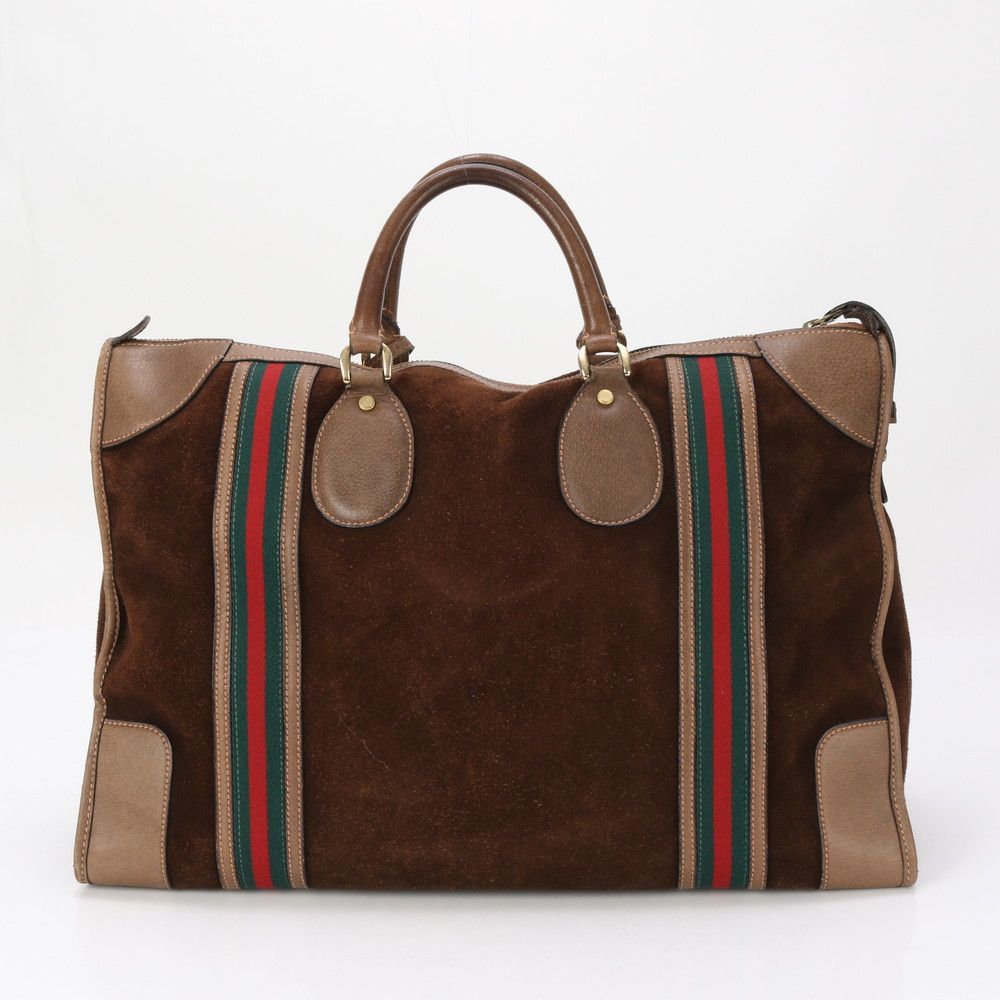 ヴィンテージ グッチ シェリー ライン レザー ボストン バッグ