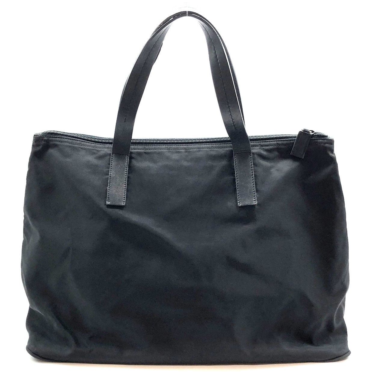 PRADA【プラダ】トートバッグ　三角プレート　ブラック 極美品】PRADA プラダ トートバッグ 三角プレート 肩掛け