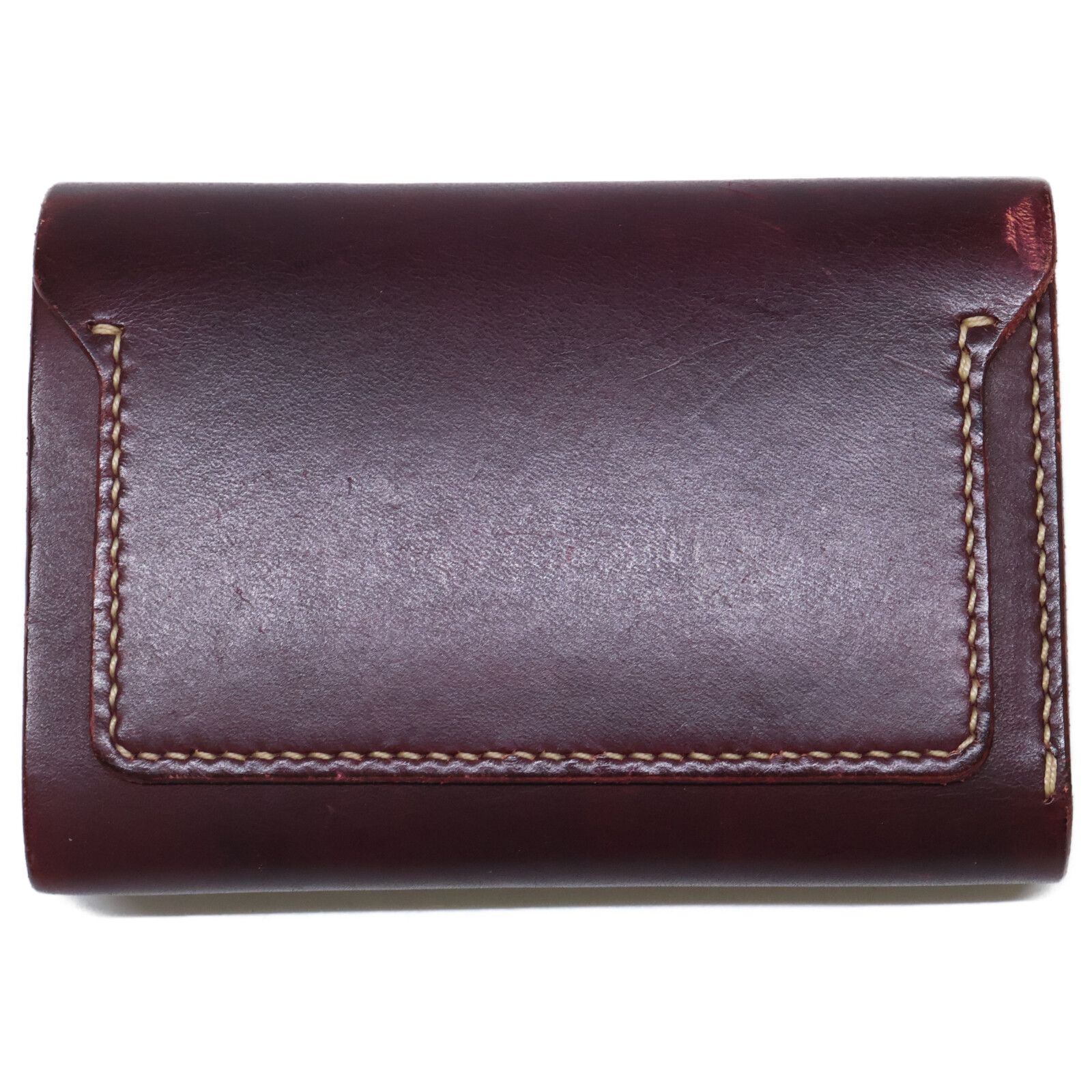 MOTO モト W6D HAND-DYED MIDDLE WALLET 手染め ミドルウォレット 3つ折り 財布 ダークブラウン