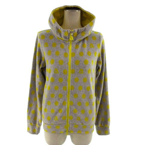 アルチビオ archivio パーカー 長袖 ダブルジップ パイル地 ドット グレー イエロー 黄色 38