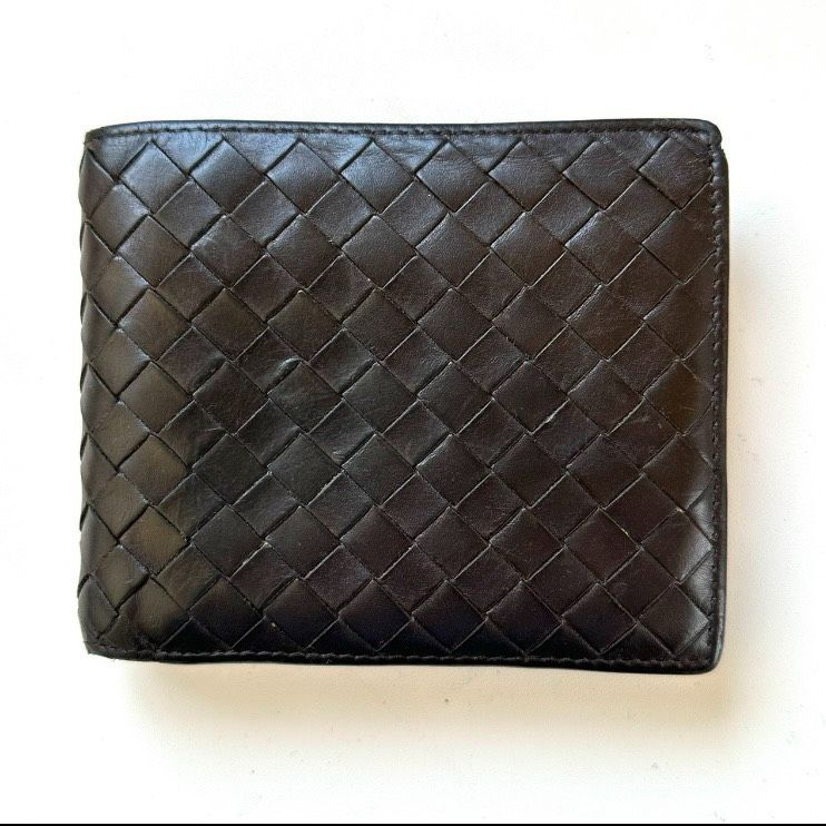 ボッテガヴェネタ BOTTEGA VENETA 二つ折り財布 イントレチャート ダークブラウン