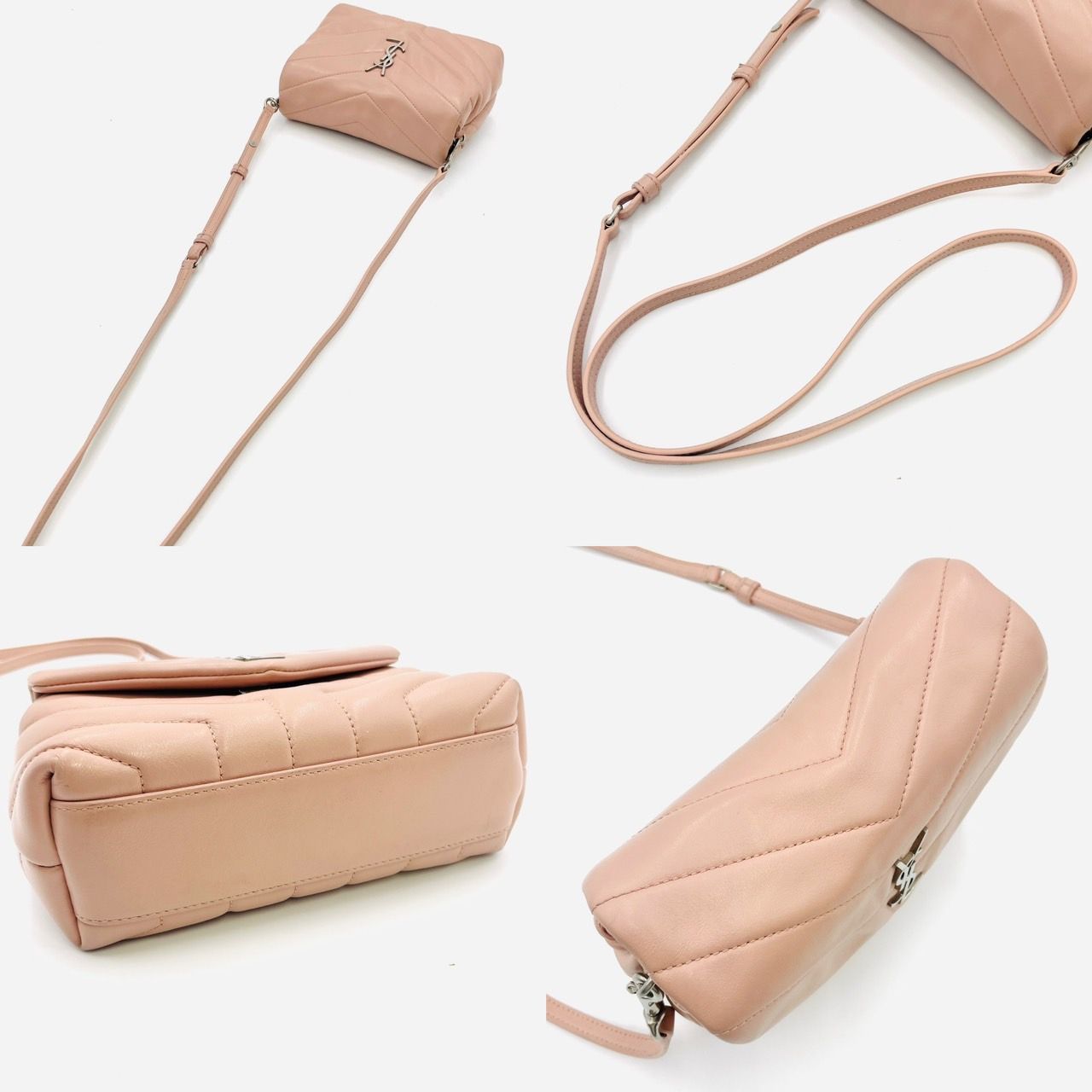 サンローラン YSL ルル レザー ショルダーバッグ ピンク サンローラン YSL ルル レザー ショルダーバッグ ピンク ロゴ