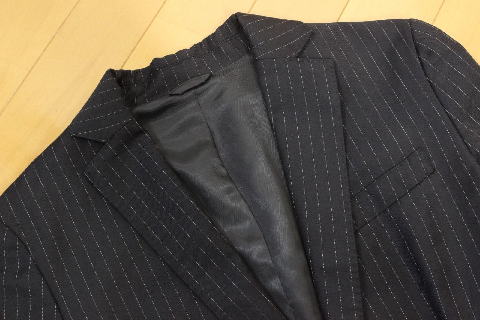 10 ザ スーツカンパニー シー スカートスーツ 上36 下40 ブラック 黒 7号 S ALPE SOLIVO SUPER110 s 秋冬春 送料無料