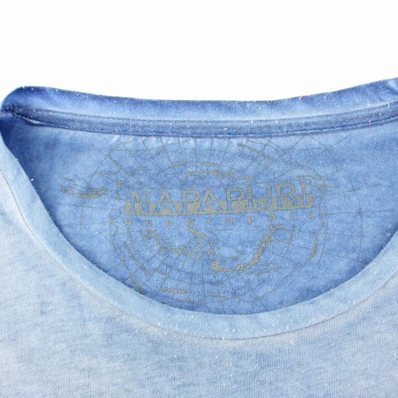 NAPAPIJRI★半袖 ロゴ クルーネック トップス Tシャツ★青★ ナパピリ NAPAPIJRI Tシャツ カットソー 半袖 クルーネック ロゴ