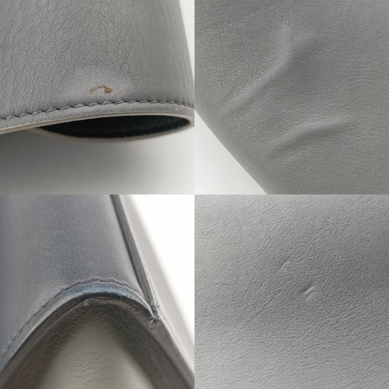 セリーヌCelineトラペーズミディアムブルー×グレー×ブラックレザーF-CE-0174