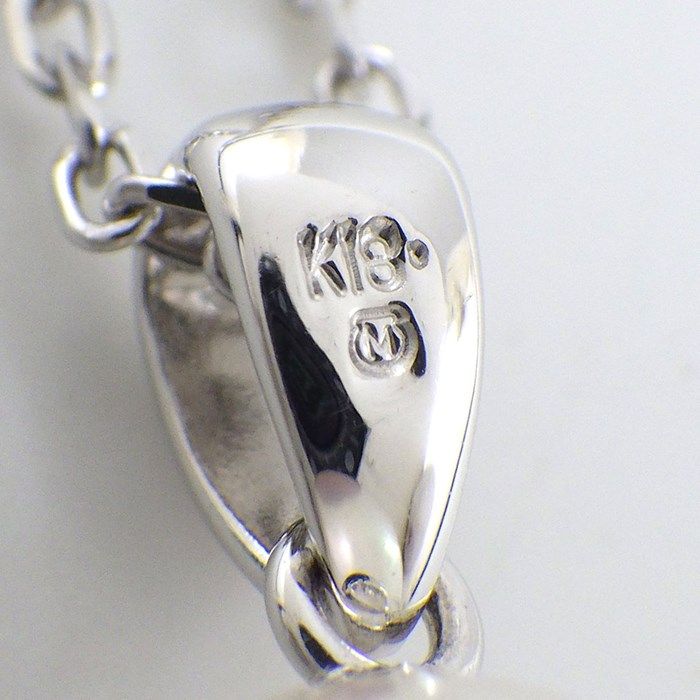 ミキモト MIKIMOTO ネックレス 1ポイント パール 8.0mm珠 K18WG 【中古  