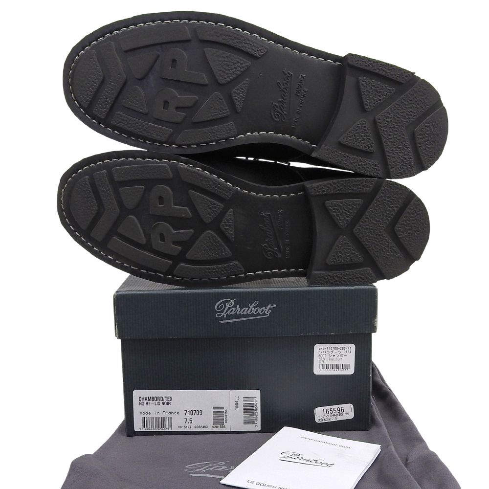 Paraboot パラブーツ シャンボート レザー Uチップシューズ メンズ 黒 ブラック 7 1 2 F 710709