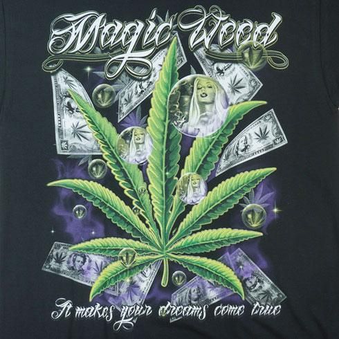 ガンジャ大麻マリファナweedウィードガンジャダラー＄ティーTシャツ