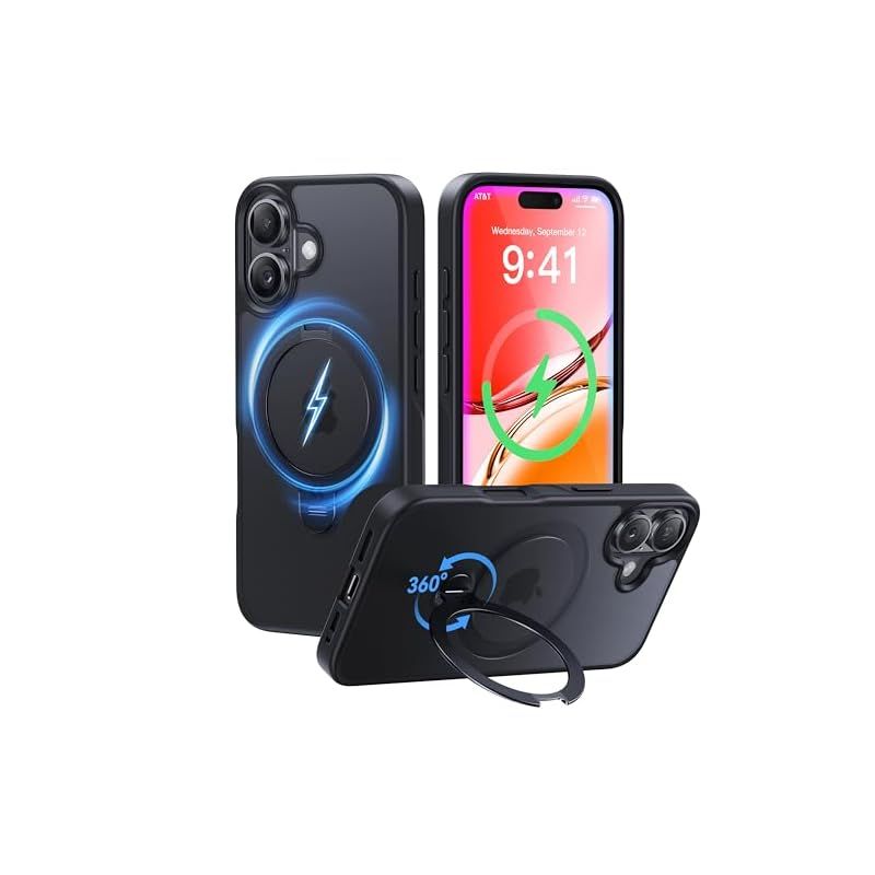 2025最高傑作&定点360度回転】CASEKOO iPhone 16 用 ケース 米軍MIL