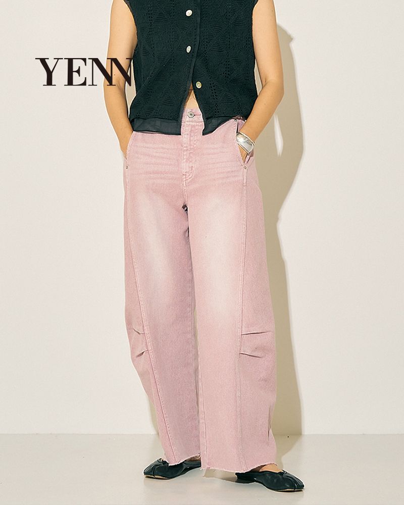 YENN イエン KNEE TUCK DENIM PT ニータックデニムパンツ y252
