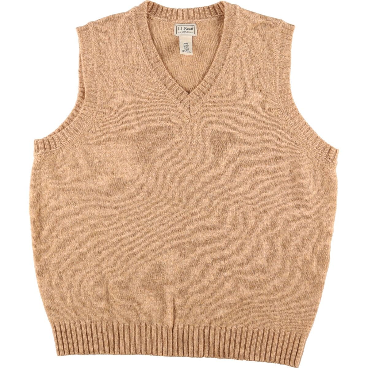 古着 エルエルビーン L.L.Bean Vネック ウールニットベスト メンズXL 