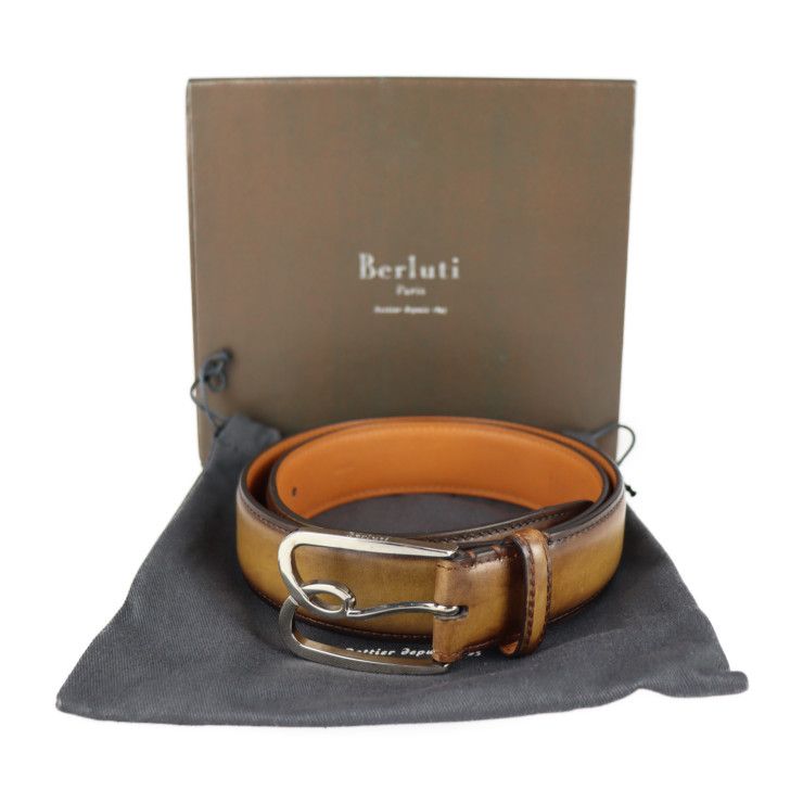 Berluti ベルルッティ ベルト パティーヌレザー ブラウン系 B