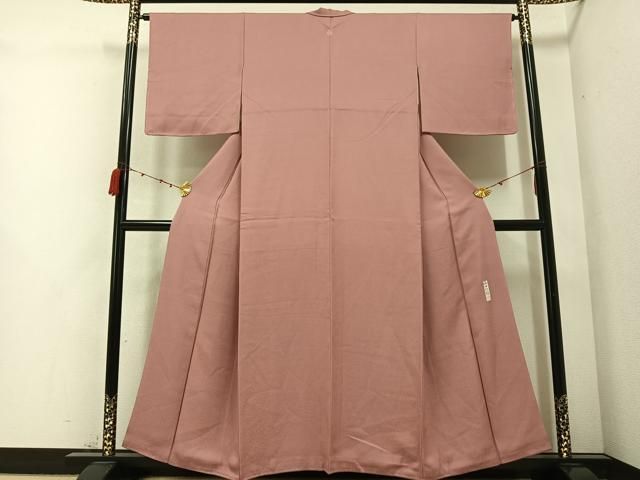 平和屋着物 本加賀友禅作家 毎田仁郎監修 色無地 草花地紋 鴇浅葱色 正絹 AABB8220ph