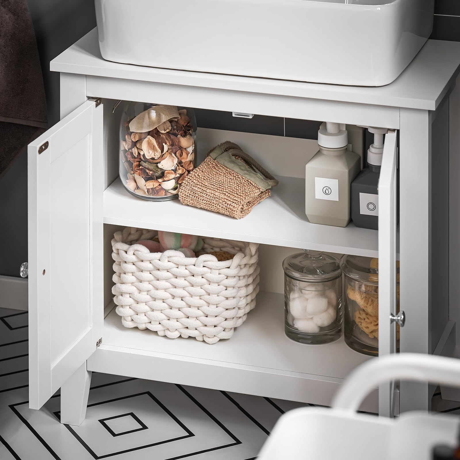 洗面台下収納キャビネット 幅60×奥行30×高さ62cm 洗面台下収納キャビネット 幅60×奥行30×高さ62cm Amazon.co.jp: SoBuy