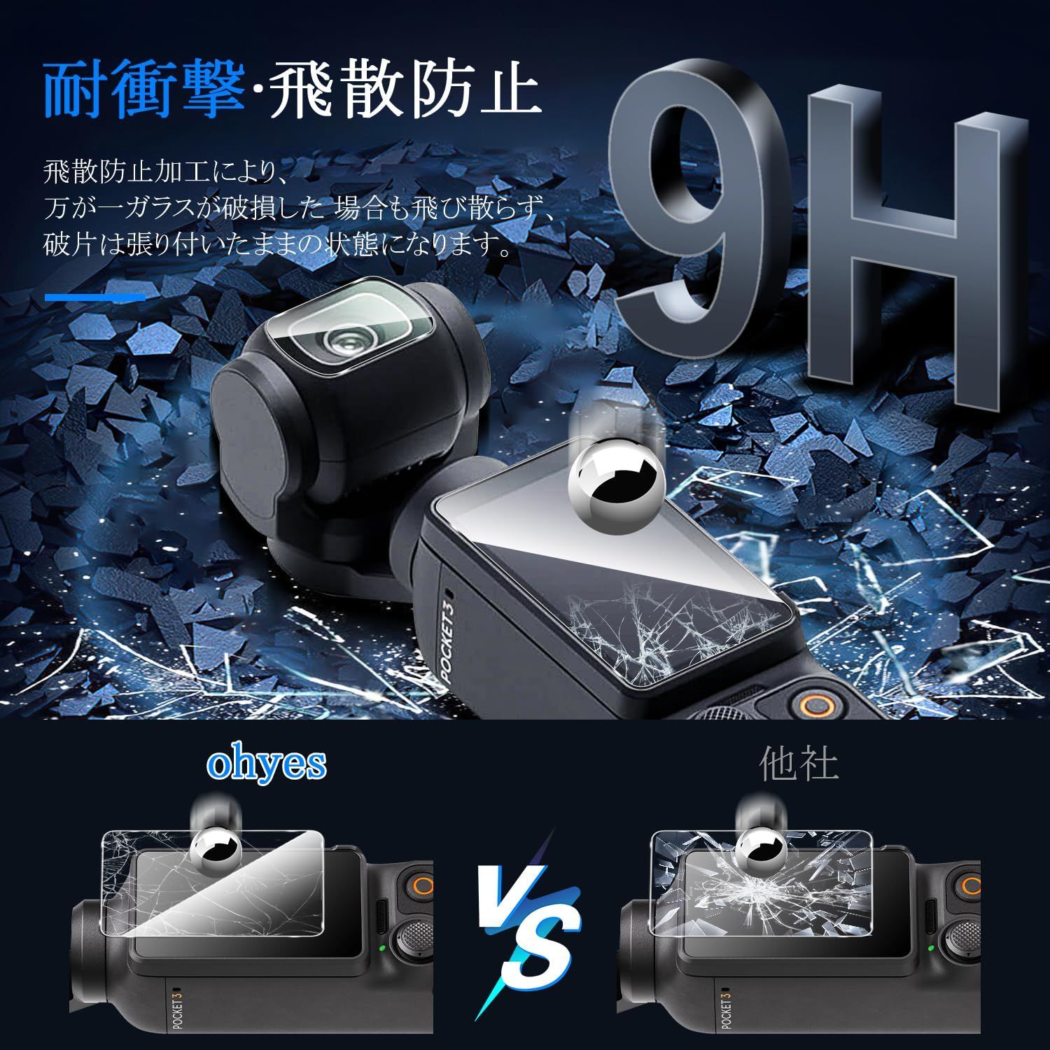 カメラフィルム2枚【4枚セット】DJI + OSMO Pocket 3 3 保護フィルム ...