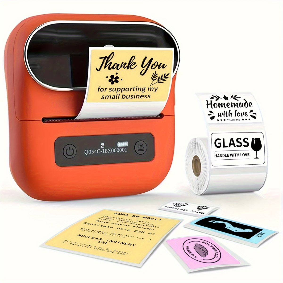 日常着 スマホ対応 Phomemo M220 ラベルプリンター 7.98cm バーコード|住所|郵便|ファイルフォルダーラベル印刷 | ポータブルUSB充電式 | オフィス|家庭用 | 1ロールラベル付属 選べる5色 オレンジ 新色が続々入荷。